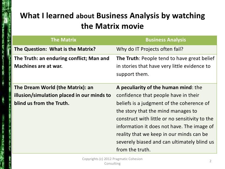 the matrix conclusion An analysis of the matrix
